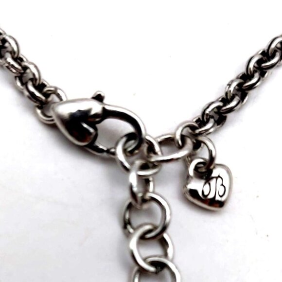 Brighton Capri Heart 2 PC Silver Plated Necklace Earrings Set w/ Collectible Tin - Picture 5 of 6